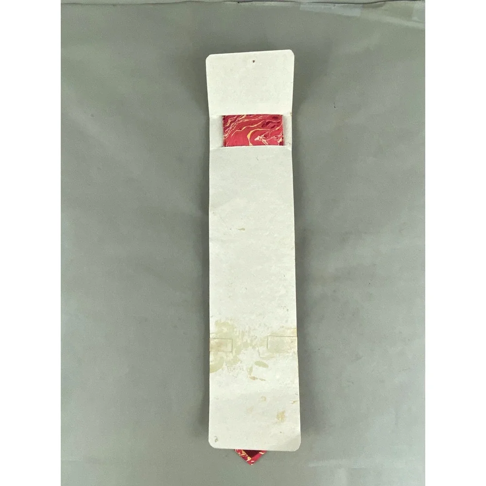 VTG Harmonie Sri Aurobindo Ashram Pure Silk Tie Hand Marbled Pink Gold 58x3